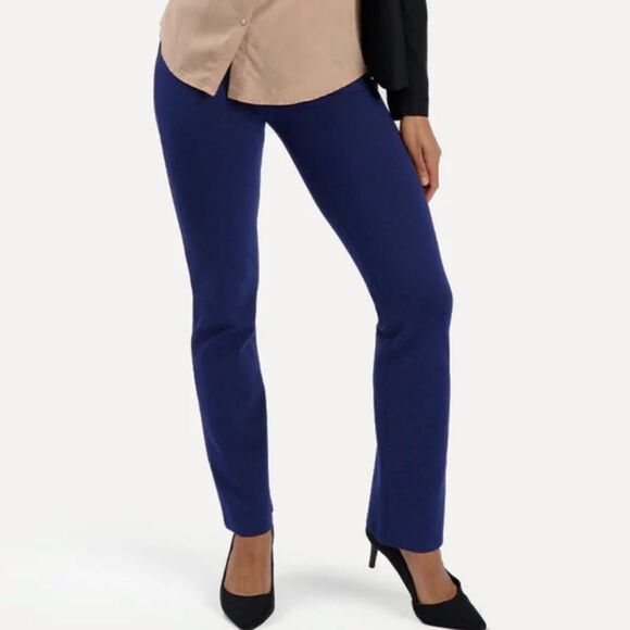 Betabrand Navy Straight Leg Yoga Dress Pants Medium Petite - Picture 1 of 16